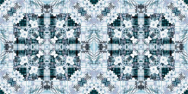 Winter Grunge Textur Nahtlose Grenze Für Landhaus Stil Gewebte Textilien — Stockfoto