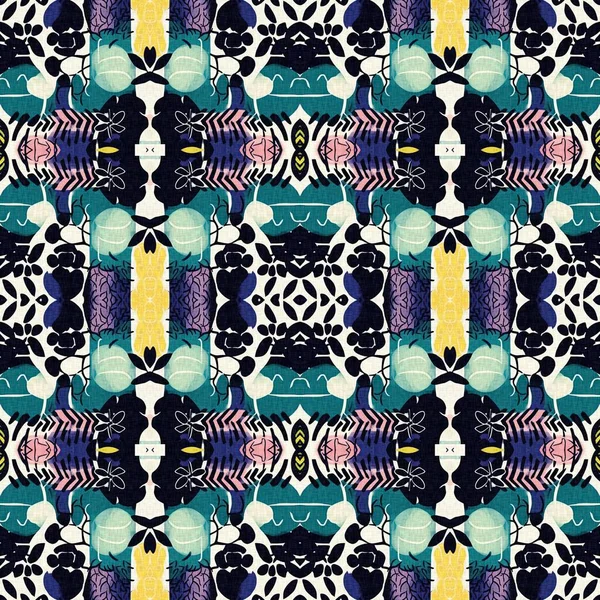 Patrón Rejilla Mosaico Moderno Con Diseño Efecto Tela Impresión Textil — Foto de Stock