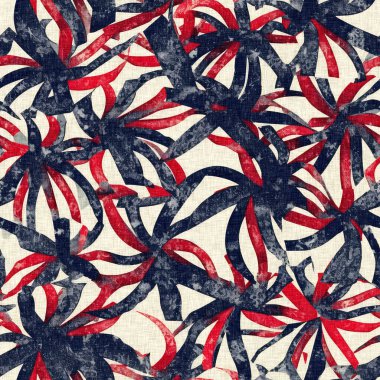 4 Temmuz 'un kusursuz bağımsızlık günü şablonu geleneksel kırmızı, beyaz ve mavi renklerle. Tatil dekorasyonu, yaz özgürlüğü grafikleri ve Amerika Birleşik Devletleri arka planı için modern ABD stil baskısı