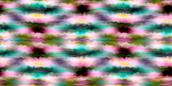 活気のあるタイ染料シームレスな境界線を洗う ブラリーファッション効果夏のハッピーリボンでスペース染めストリーク Print — ストック写真