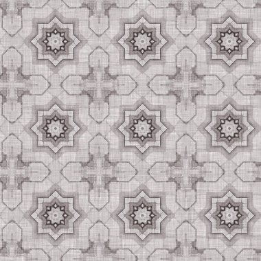 Traditional grey mosaic seamless pattern print. Fabric effect mexican patchwork damask grid Square shape symmetrical background textile . Creative colorful graphic design