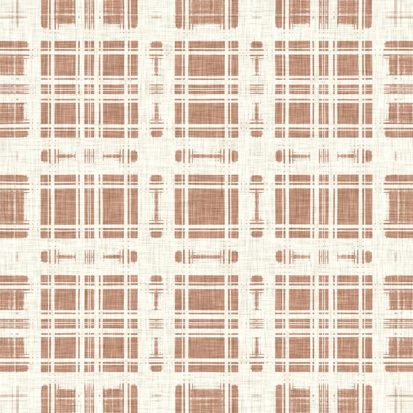 Minimal Brown Tartan Linen Seamless Pattern All Print Unisex Country — Stock Photo, Image