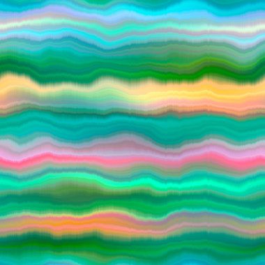 Canlı kravat boyası, yıkama şeridi, kusursuz dalga deseni. Bulanık moda efekti, yaz hippi arka planı, uzay boyalı dalgalı çizgiler.