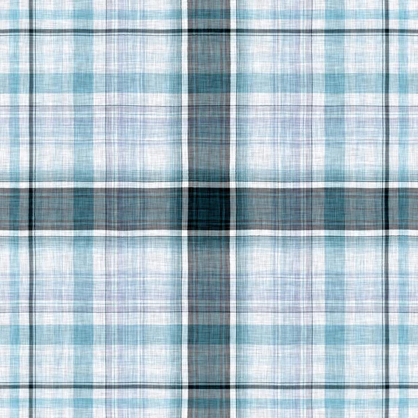 Minimaal Winter Blauw Tartan Linnen Naadloos Patroon Overdruk Van Unisex — Stockfoto