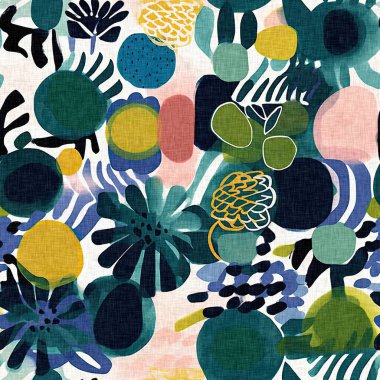 Modern saf kolaj kağıdı kumaş efekti tasarımıyla şekilleri keser. Kusursuz çağdaş eğlence doğası moda yaz arka plan tasarımları için tekstil baskısına ilham kaynağı oldu