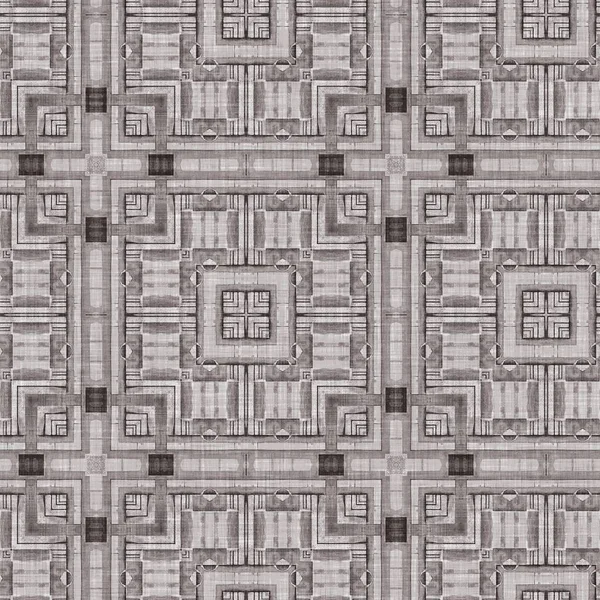 Traditional Grey Mosaic Seamless Pattern Print Fabric Effect Mexican Patchwork — Stockfoto