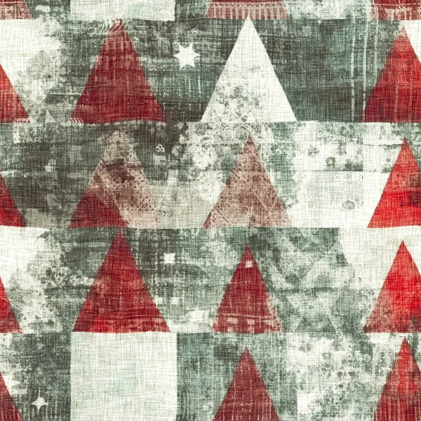Grunge Rustikální Americana Vánoční Strom Zimní Chalupa Styl Pozadí Vzor — Stock fotografie