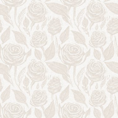 Kaba ve zarif düğün çiçekleri desenli keten desenli. Beyaz tondaki beyaz pamuk rengi çiçek arkaplanının her yerinde