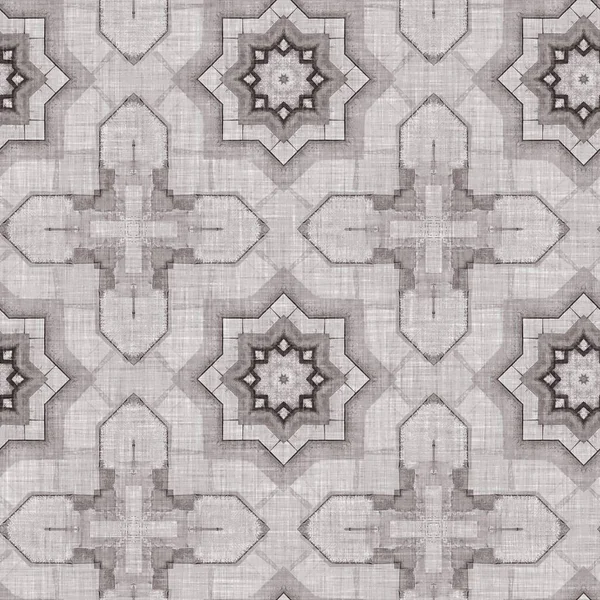 Traditional Grey Mosaic Seamless Pattern Print Fabric Effect Mexican Patchwork — Photo