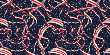 4 Temmuz 'un kusursuz bağımsızlık günü geleneksel kırmızı, beyaz ve mavi renklerle sınırdır. Tatil dekorasyonu, yaz özgürlüğü grafiği ve Amerika Birleşik Devletleri kurdelesi için modern ABD tarzı baskı