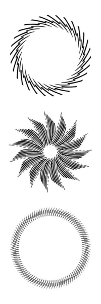 在白色背景上隔离的花的北方装饰框架的集合 叶型矢量图形中的单色花圈群 — 图库矢量图片