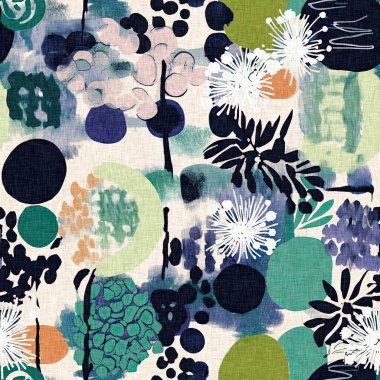 Modern saf kolaj kağıdı kumaş efekti tasarımıyla şekilleri keser. Kusursuz çağdaş eğlence doğası moda yaz arka plan tasarımları için tekstil baskısına ilham kaynağı oldu