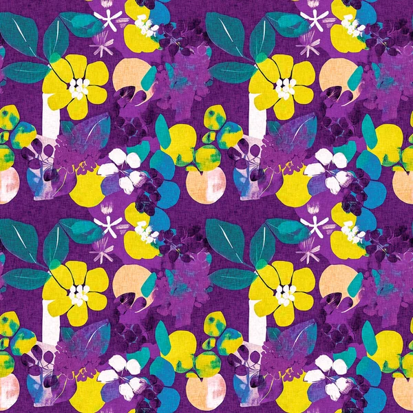 Papel Collage Verano Púrpura Moderno Recortado Formas Patrón Con Diseño — Foto de Stock