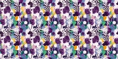 Modern saf kolaj kağıdı kumaş efekti tasarımlı afişleri kesiyor. Kusursuz çağdaş eğlence doğası moda yaz süslemeleri için tekstil baskısı tekrarından esinlenmiştir.