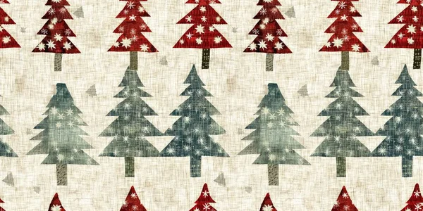 Árbol Navidad Antigua Usanza Con Borde Primitivo Tejido Costura Mano —  Fotos de Stock