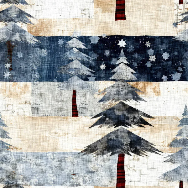 Árvore Natal Moda Antiga Com Efeito Tecido Costura Manual Primitivo — Fotografia de Stock