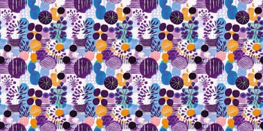 Modern saf kolaj kağıdı kumaş efekti tasarımlı afişleri kesiyor. Kusursuz çağdaş eğlence doğası moda yaz süslemeleri için tekstil baskısı tekrarından esinlenmiştir.