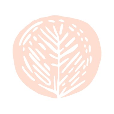 Midcentury modern kaprisli çiçek vektörü grafik motif çizimi. Organik yaz cinsiyeti nötr 70 'ler botanik tarzında matisse illüstrasyonu