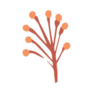Midcentury modern kaprisli çiçek vektörü grafik motif çizimi. Organik yaz cinsiyeti nötr 70 'ler botanik tarzında matisse illüstrasyonu