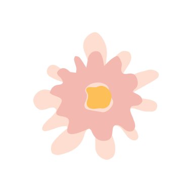 Midcentury modern kaprisli çiçek vektörü grafik motif çizimi. Organik yaz cinsiyeti nötr 70 'ler botanik tarzında matisse illüstrasyonu