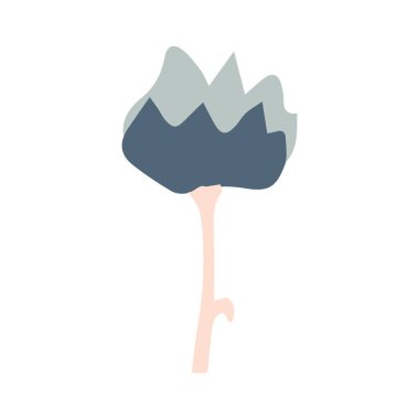 Midcentury modern kaprisli çiçek vektörü grafik motif çizimi. Organik yaz cinsiyeti nötr 70 'ler botanik tarzında matisse illüstrasyonu