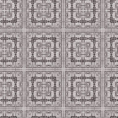 Traditional grey mosaic seamless pattern print. Fabric effect mexican patchwork damask grid Square shape symmetrical background textile . Creative colorful graphic design