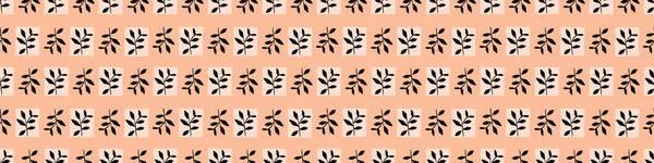 Orta yüzyıl modern çiçekli vektör sonsuz vektör sınırı. Organik yaz cinsiyeti nötr 70 'ler matisse bayrağı