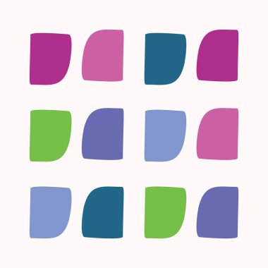 Çocuklar için çarpıcı şekilli basit bir organik leke çizimi. Mutlu folklor tarzında garip renkli vektör çizimi