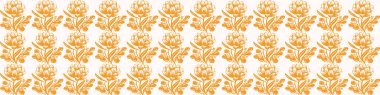 Blok desenli doğa tasarımı için linocut kırsal folkloral vektör sınırı. Skandi naif grafik afişi için el çizimi tuhaf bitki filizi illüstrasyonunda fayanslı kurdele