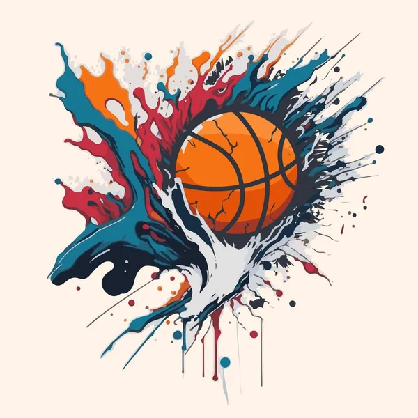 Basketball Style Art Grunge Effect — Stock Vector