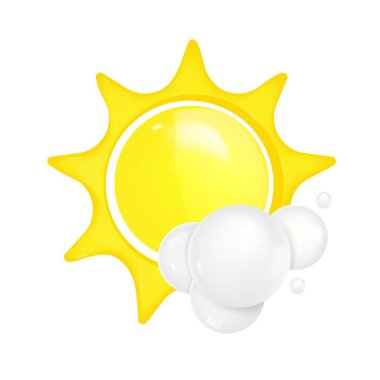 3d Gerçekçi Bulutlu Hava vektörü İllüstrasyonu