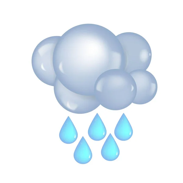 Symbole Icône Nuage Sombre Pluie Conditions Météorologiques Pluvieuses Nuageuses Conception — Image vectorielle
