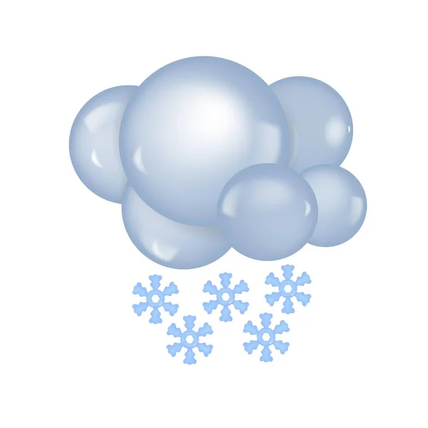 Weather Icon Dark Cloud Snowflakes Snowfall Cold Frosty Winter Season — Stock Vector