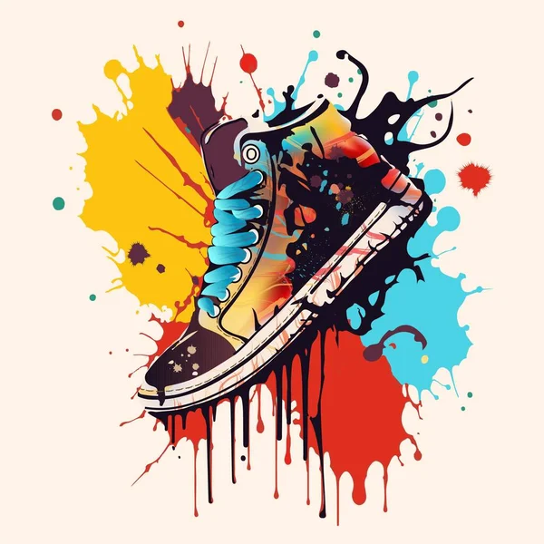 Hipster Sneakers Ρετρό Στυλ Χρώμα Και Ρετρό Εκδόσεις — Διανυσματικό Αρχείο