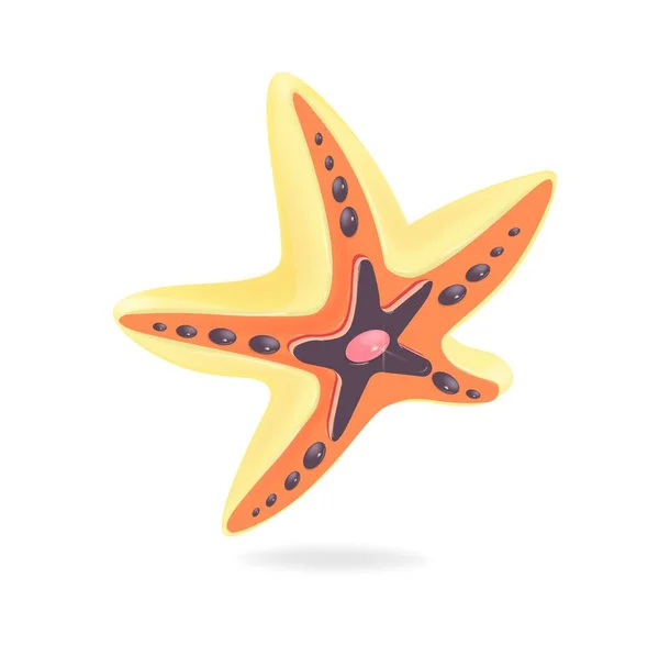 Ljus Sjöstjärna Illustration Tecknad Teckning Ett Bedårande Havsdjur Som Maskot — Stock vektor