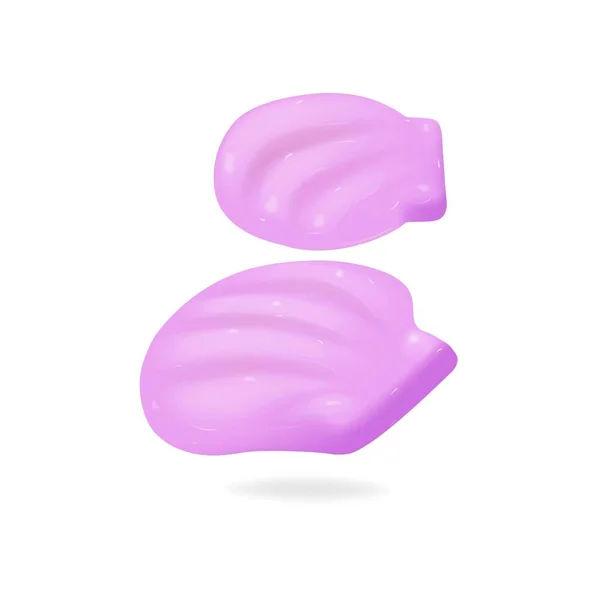 ピンクのシェルベクトル記号は 白い背景に隔離された 貝の貝の水中生活のイメージ かわいい3Dイラスト 漫画のアイコン 夏休みサイン — ストックベクタ