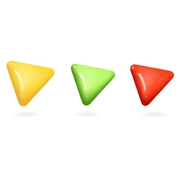 Flechas Triangulares Tridimensionales Coloridas Vector Renderizado Dirección Icono — Archivo Imágenes Vectoriales