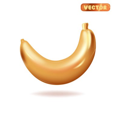 Beyaz arkaplandaki bir muzun çokgen vektör çizimi. Düşük polimerli meyveler