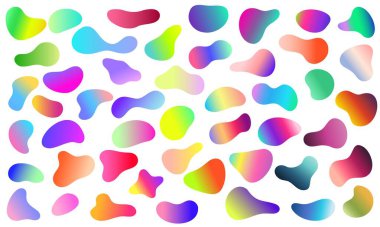 Renkli gradyanlardan oluşan canlı ve görsel olarak çekici bir set. Karşıtlık için temiz, beyaz bir arkaplana karşı güzelce dizilmiş.