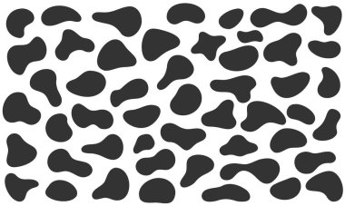 El değmemiş beyaz bir zemin üzerinde sıralanmış sayısız siyah noktadan oluşan belirgin ve görsel olarak çarpıcı bir desen büyüleyici bir kontrast yaratıyor.