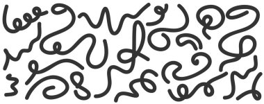 Temiz, beyaz bir arkaplanda sıralanmış siyah çizgilerden oluşan bir koleksiyon, dikkatleri etkili bir şekilde çeken büyüleyici bir görsel kompozisyon oluşturuyor.