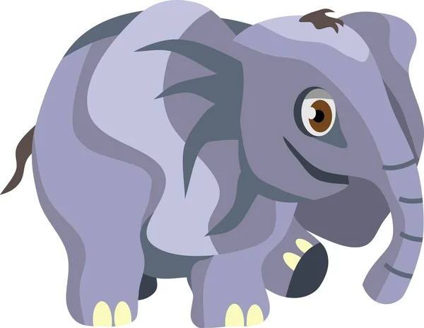 Funny Elephant Baby Cartoon Animal Vector — Stock Vector