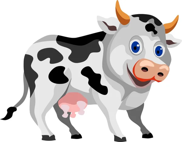 Vtipný Kráva Dítě Karikatura Zvíře Vektor — Stockový vektor