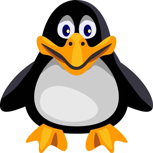 Rolig Pingvin Baby Tecknad Djur Vektor — Stock vektor