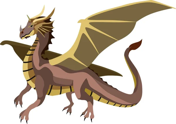 European Dragon Myth Animal Vector — Stock Vector