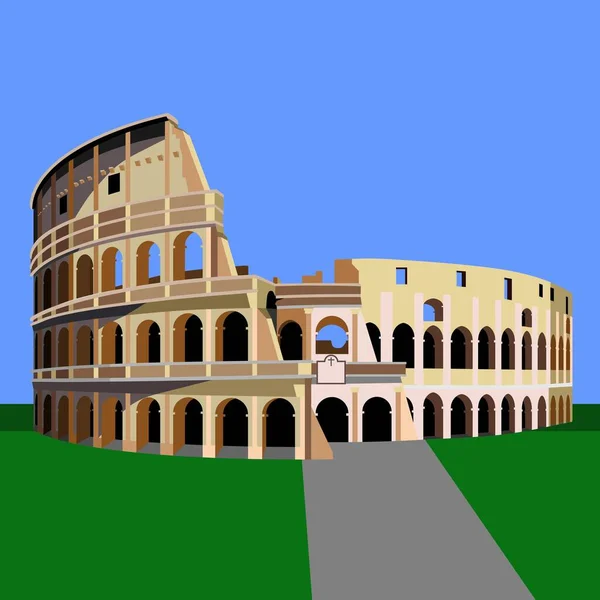 Koloseum Rzym Włochy Building Vector — Wektor stockowy