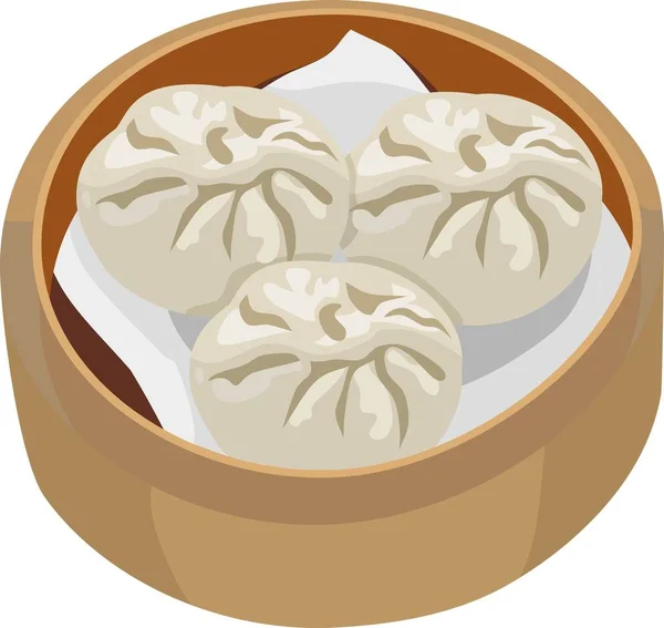 Meatbun Chinese Food Vector — Image vectorielle