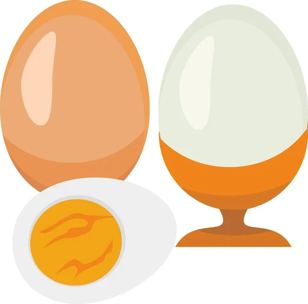 ゆで卵 Food Vector — ストックベクタ
