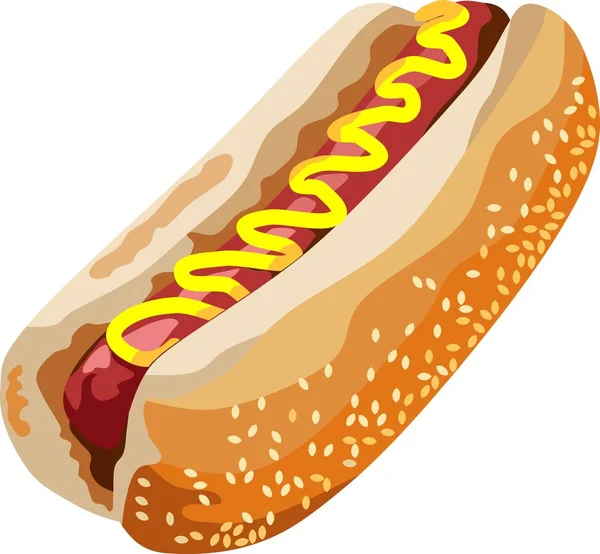 Hotdog Cibo Pasto Vettoriale — Vettoriale Stock