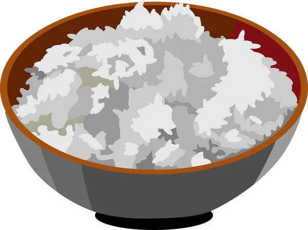 Bol Riz Illustration Vectorielle Alimentaire — Image vectorielle